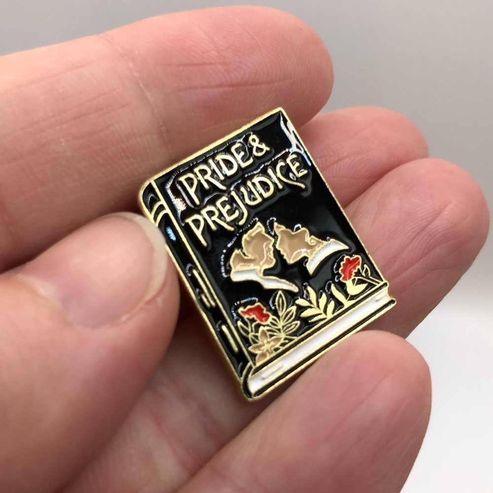 3/$25 Jane Austin’s “Pride and Prejudice” pin Romance, Period Literature, Book - Picture 9 of 11